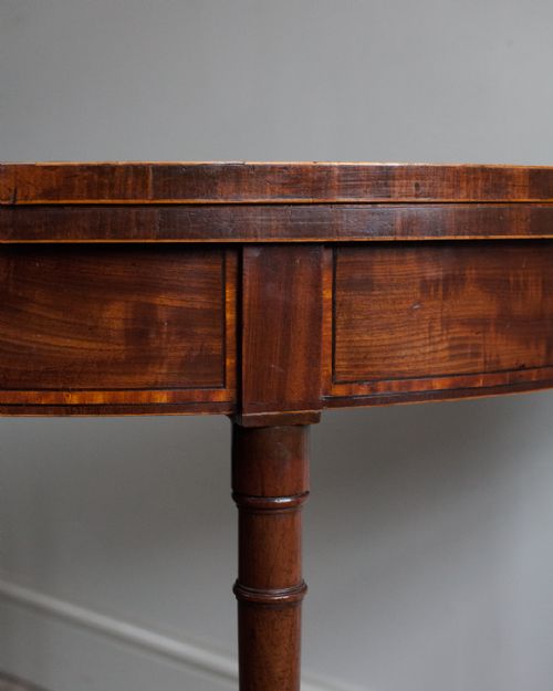 GEORGE IV MAHOGANY DEMI LUNE TEA TABLE - ADDITIONAL PHOTO 4