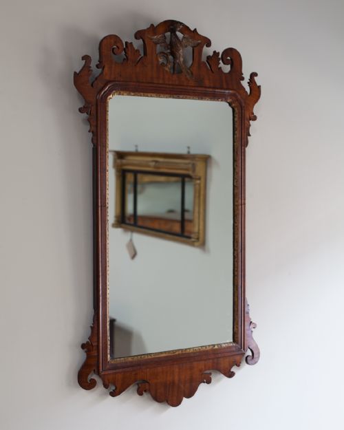 GEORGE III MAHOGANY FRET MIRROR - ADDITIONAL PHOTO 1