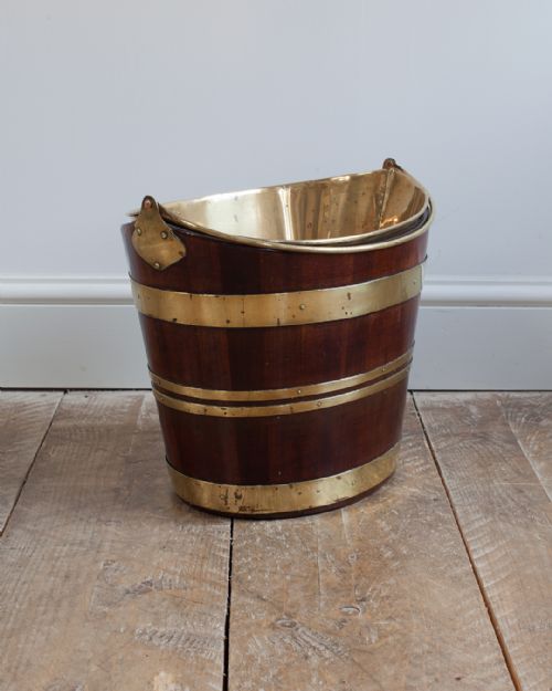 19th century mahogany brass bound bucket - CATEGORY: ANTIQUE MISCELLANEOUS - DATED 19TH CENTURY