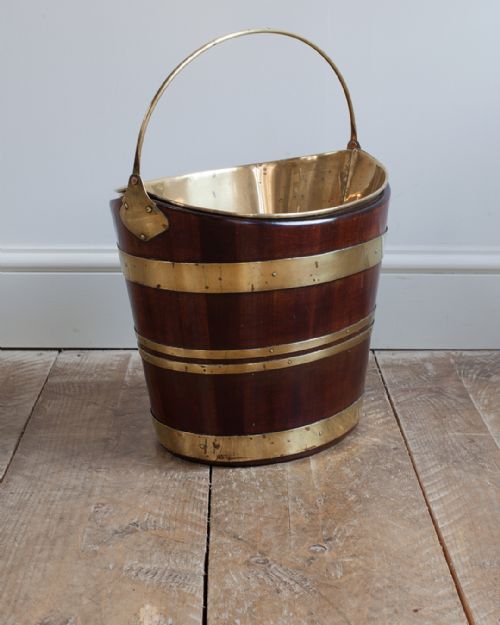 19TH CENTURY MAHOGANY BRASS BOUND BUCKET - ADDITIONAL PHOTO 1