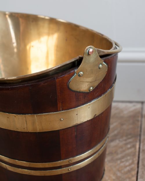 19TH CENTURY MAHOGANY BRASS BOUND BUCKET - ADDITIONAL PHOTO 3