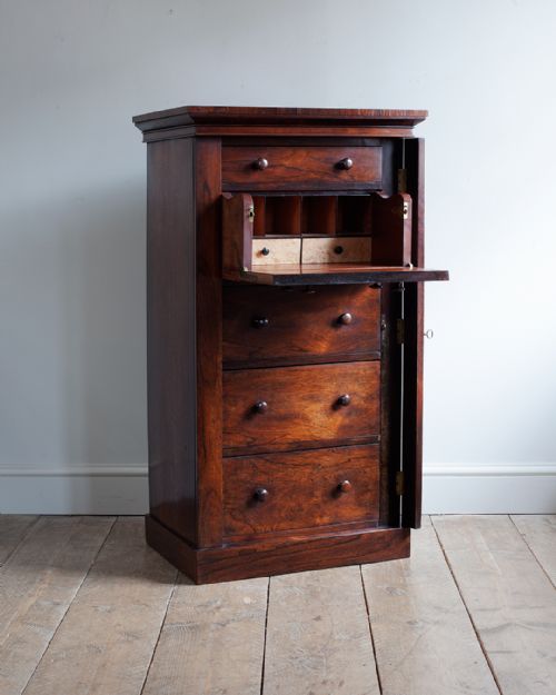 WILLIAM IV ROSEWOOD WELLINGTON SECRETAIRE CHEST - ADDITIONAL PHOTO 3