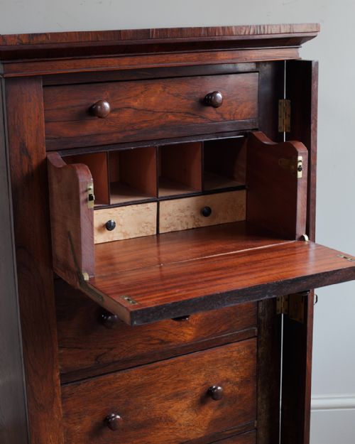WILLIAM IV ROSEWOOD WELLINGTON SECRETAIRE CHEST - ADDITIONAL PHOTO 8