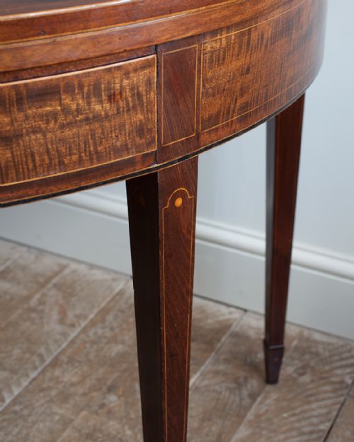 GEORGE III MAHOGANY DEMILUNE TEA TABLE - ADDITIONAL PHOTO 5