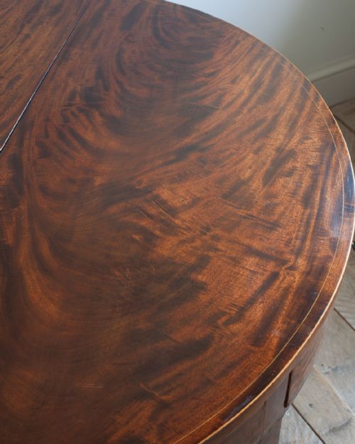 GEORGE III MAHOGANY DEMILUNE TEA TABLE - ADDITIONAL PHOTO 7