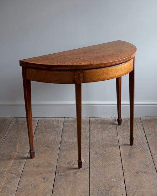 ANTIQUE DEMI LUNE CARD TABLE - ADDITIONAL PHOTO 1