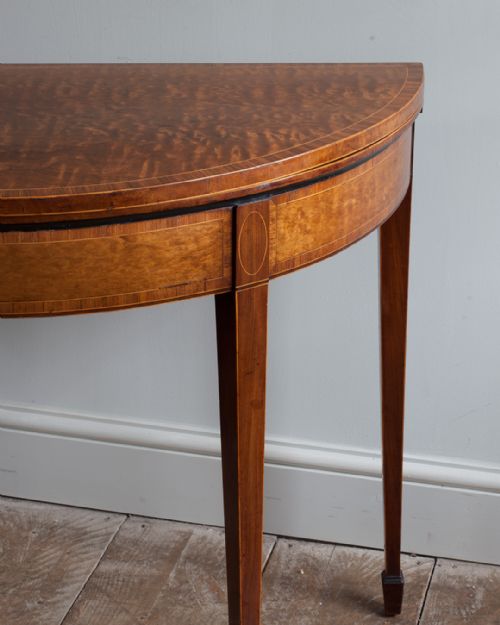 ANTIQUE DEMI LUNE CARD TABLE - ADDITIONAL PHOTO 2