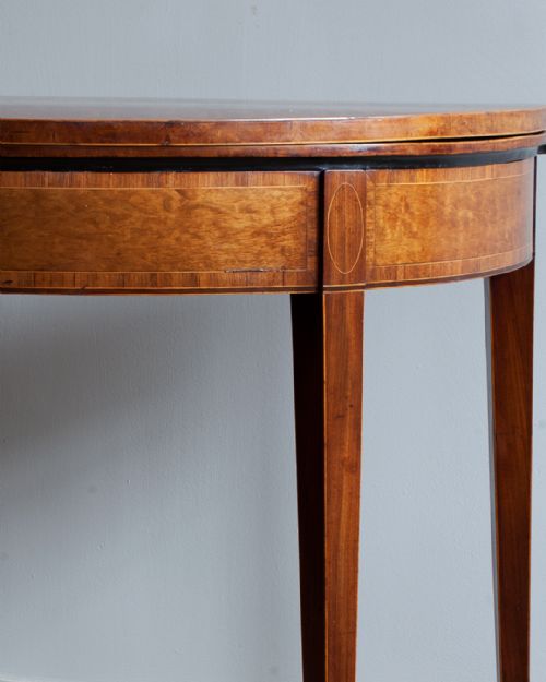 ANTIQUE DEMI LUNE CARD TABLE - ADDITIONAL PHOTO 3