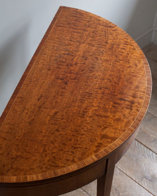 ANTIQUE DEMI LUNE CARD TABLE - ADDITIONAL PHOTO 6