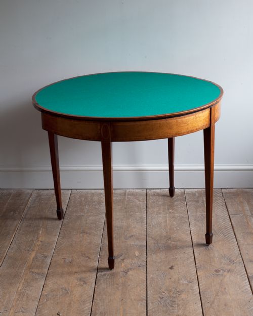 ANTIQUE DEMI LUNE CARD TABLE - ADDITIONAL PHOTO 9