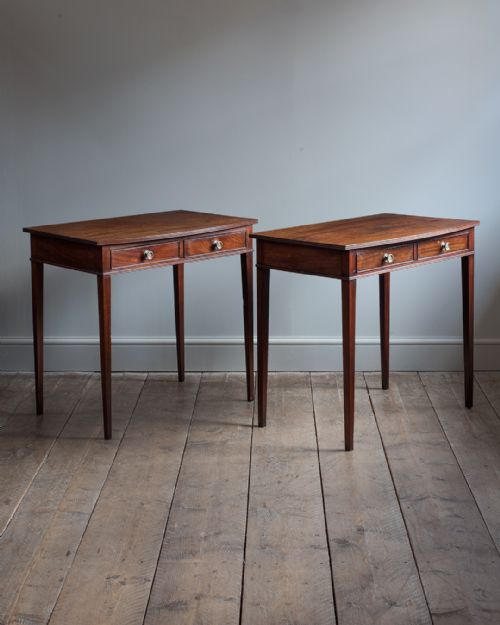 georgian mahogany bowfront side tables - CATEGORY: ANTIQUE TABLES - DATED 18TH CENTURY
