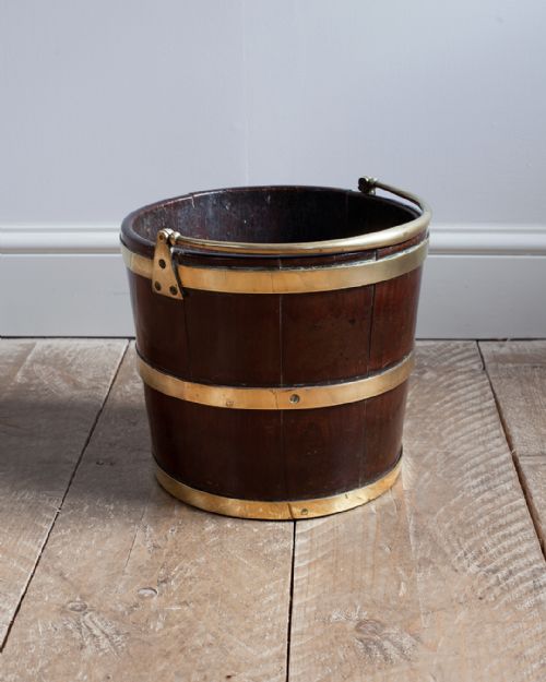 19th century brass bound bucket - CATEGORY: ANTIQUE MISCELLANEOUS - DATED 19TH CENTURY