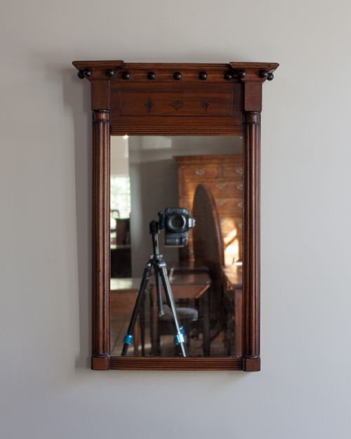 SMALL REGENCY MAHOGANY PIER MIRROR - ADDITIONAL PHOTO 1