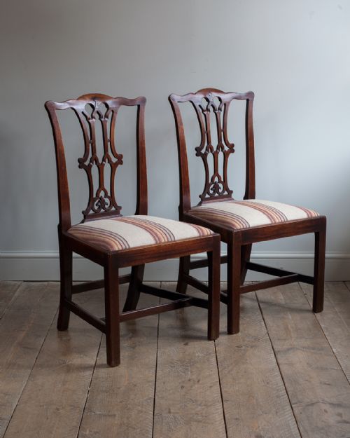 pair of chippendale period mahogany side chairs - CATEGORY: ANTIQUE CHAIRS - DATED GEORGIAN