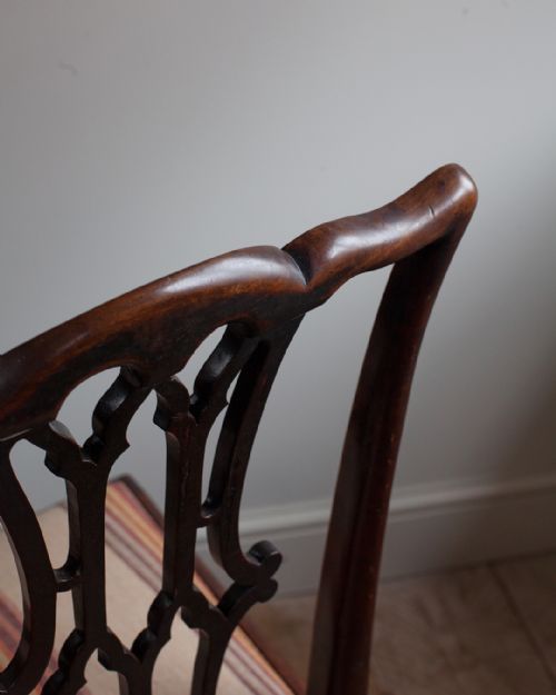 PAIR OF CHIPPENDALE PERIOD MAHOGANY SIDE CHAIRS - ADDITIONAL PHOTO 4