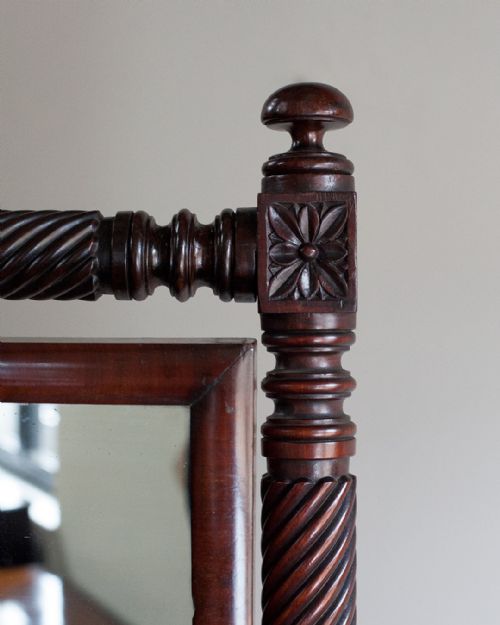 REGENCY MAHOGANY CHEVAL MIRROR - ADDITIONAL PHOTO 2