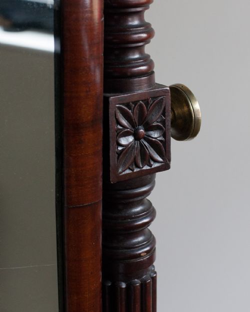 REGENCY MAHOGANY CHEVAL MIRROR - ADDITIONAL PHOTO 7