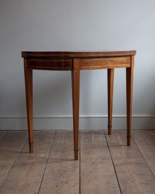 george iii rosewood d shaped card table - CATEGORY: ANTIQUE TABLES - DATED 19TH CENTURY