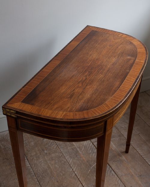 GEORGE III ROSEWOOD D SHAPED CARD TABLE - ADDITIONAL PHOTO 3