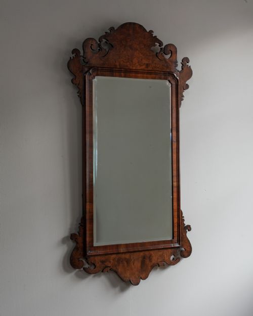 19th century walnut fret mirror - CATEGORY: ANTIQUE MIRRORS - DATED GEORGIAN