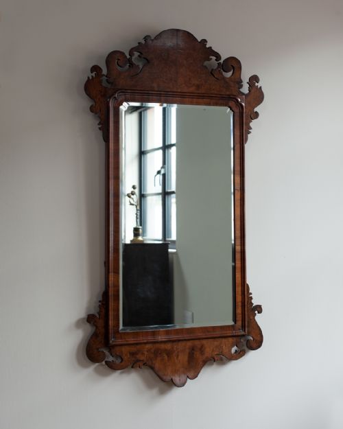 19TH CENTURY WALNUT FRET MIRROR - ADDITIONAL PHOTO 2