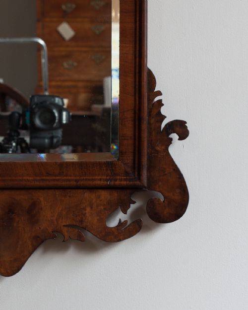 19TH CENTURY WALNUT FRET MIRROR - ADDITIONAL PHOTO 3