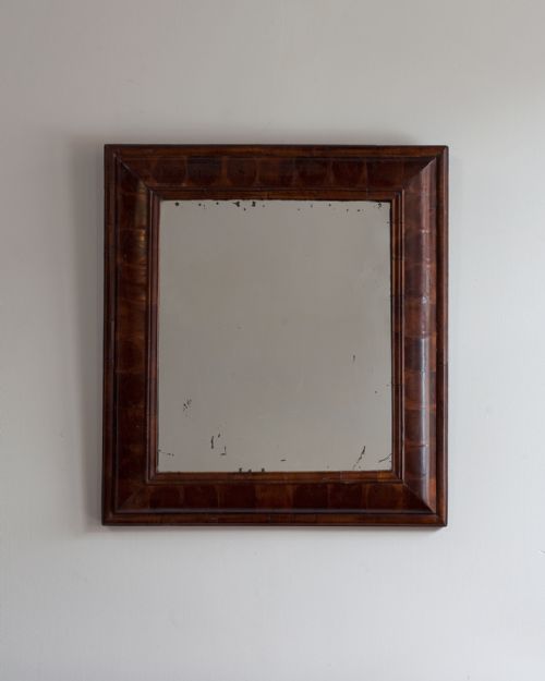 18TH CENTURY OLIVE WOOD CUSHION MIRROR - ADDITIONAL PHOTO 1