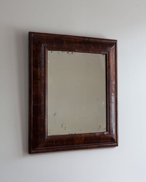 18TH CENTURY OLIVE WOOD CUSHION MIRROR - ADDITIONAL PHOTO 2