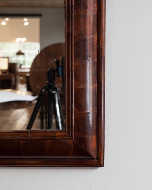 18TH CENTURY OLIVE WOOD CUSHION MIRROR - ADDITIONAL PHOTO 3