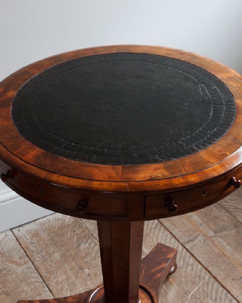 SMALL WILLIAM IV MAHOGANY DRUM TABLE - ADDITIONAL PHOTO 3