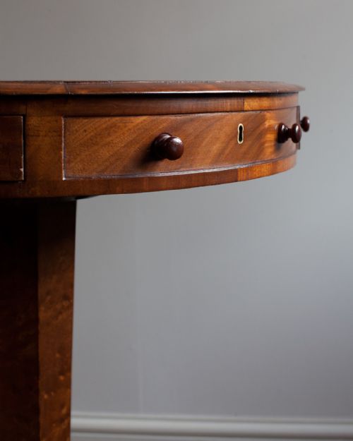 SMALL WILLIAM IV MAHOGANY DRUM TABLE - ADDITIONAL PHOTO 5