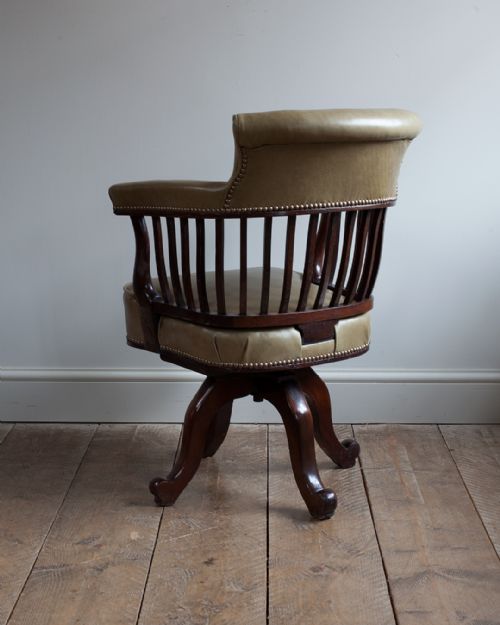 19TH CENTURY MAHOGANY REVOLVING DESK CHAIR - ADDITIONAL PHOTO 2