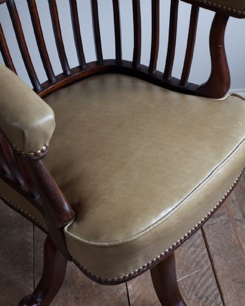 19TH CENTURY MAHOGANY REVOLVING DESK CHAIR - ADDITIONAL PHOTO 3