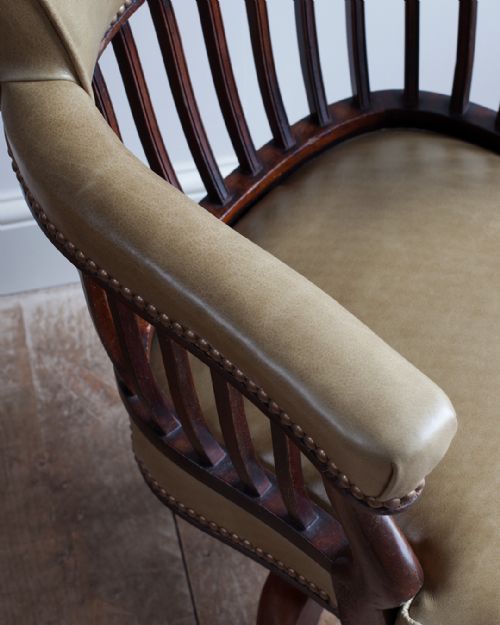 19TH CENTURY MAHOGANY REVOLVING DESK CHAIR - ADDITIONAL PHOTO 4