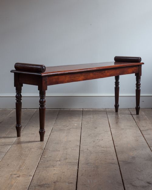 regency mahogany hall bench - CATEGORY: ANTIQUE FURNITURE - DATED 19TH CENTURY