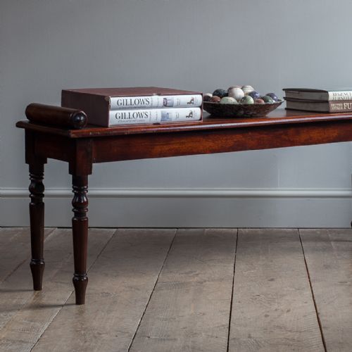 REGENCY MAHOGANY HALL BENCH - ADDITIONAL PHOTO 6