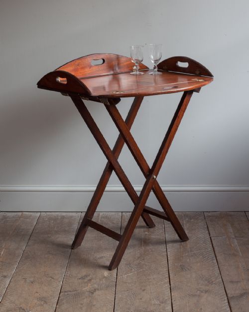 georgian mahogany butlers tray on stand - CATEGORY: ANTIQUE FURNITURE - DATED 19TH CENTURY