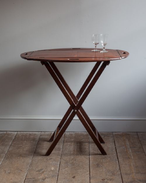 GEORGIAN MAHOGANY BUTLERS TRAY ON STAND - ADDITIONAL PHOTO 2