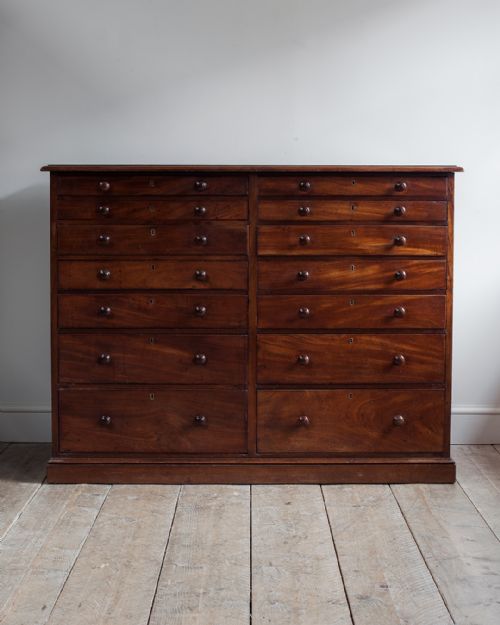 superb 19th century mahogany collector's cabinet - CATEGORY: ANTIQUE CHEST OF DRAWERS - DATED 19TH CENTURY