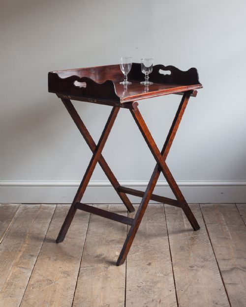 georgian mahogany butlers tray on stand - CATEGORY: ANTIQUE MISCELLANEOUS - DATED GEORGIAN