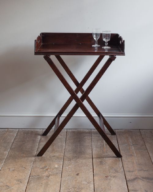 GEORGIAN MAHOGANY BUTLERS TRAY ON STAND - ADDITIONAL PHOTO 1
