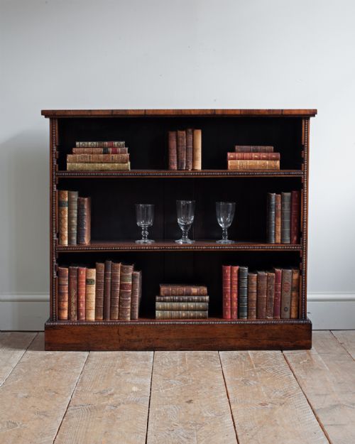 regency rosewood dwarf open bookcase - CATEGORY: ANTIQUE BOOKCASES - DATED REGENCY