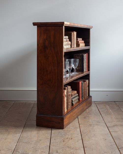 REGENCY ROSEWOOD DWARF OPEN BOOKCASE - ADDITIONAL PHOTO 4