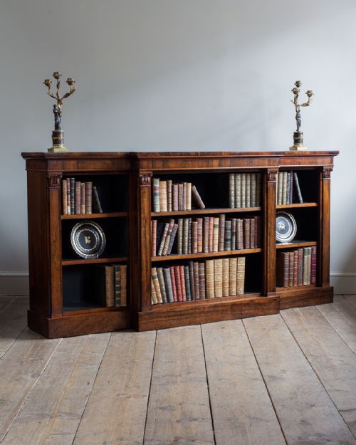 william iv rosewood breakfront bookcase - CATEGORY: ANTIQUE BOOKCASES - DATED 19TH CENTURY