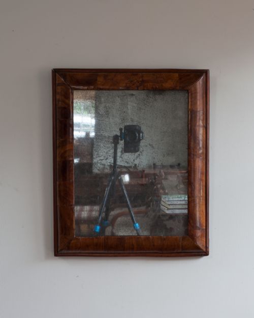 18TH CENTURY WALNUT CUSHION MIRROR - ADDITIONAL PHOTO 2