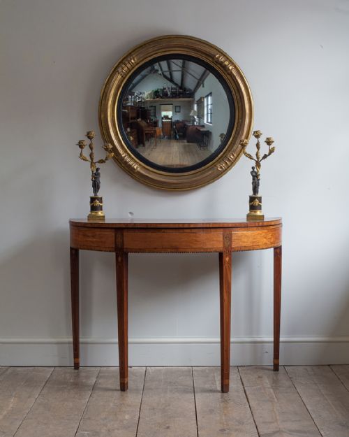 GEORGIAN MAHOGANY DEMI LUNE CONSOLE CARD TABLE - ADDITIONAL PHOTO 3
