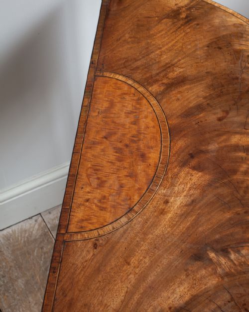 GEORGIAN MAHOGANY DEMI LUNE CONSOLE CARD TABLE - ADDITIONAL PHOTO 7
