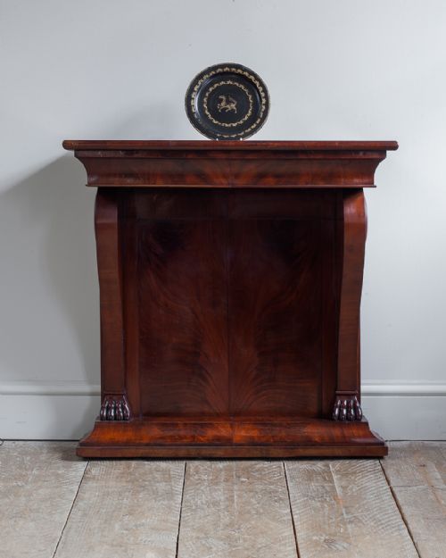 small 19th century figured mahogany console table - CATEGORY: ANTIQUE TABLES - DATED 19TH CENTURY