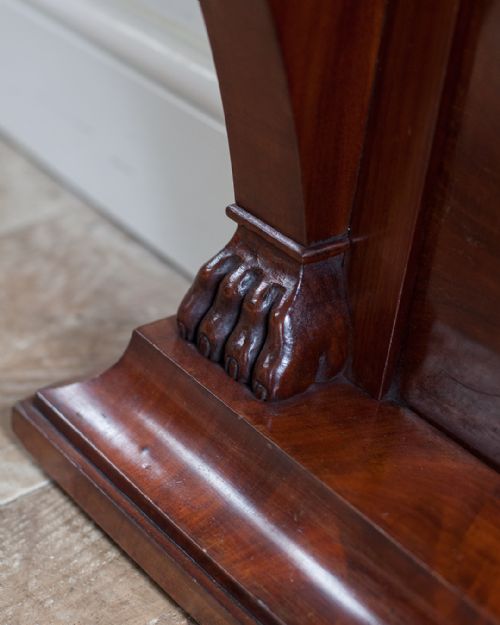 SMALL 19TH CENTURY FIGURED MAHOGANY CONSOLE TABLE - ADDITIONAL PHOTO 4