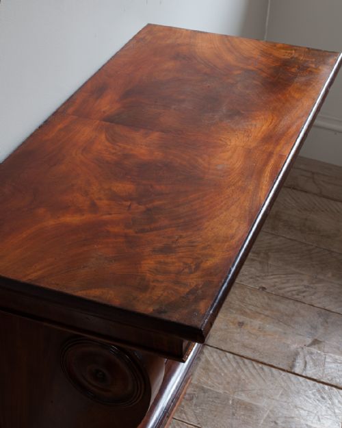SMALL 19TH CENTURY FIGURED MAHOGANY CONSOLE TABLE - ADDITIONAL PHOTO 5